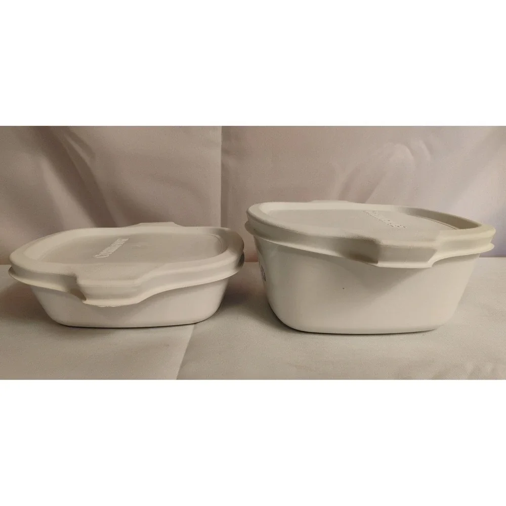 Vtg 2pc‎ Lot Corningware Bowls W/Lids P-44-B P-41-B Cornflower 1 3/4 & 2 3/4 Cup